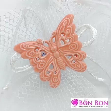 Bomboniera matrimonio magnete farfalla colorata con sacchetto Encantada - 2