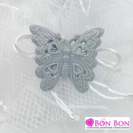 Bomboniera matrimonio magnete farfalla colorata con sacchetto Encantada - 5