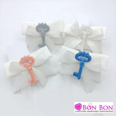 Bomboniera matrimonio magnete chiave colorata con sacchetto Encantada - 1