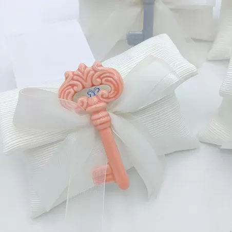 Bomboniera matrimonio magnete chiave colorata con sacchetto Encantada - 2