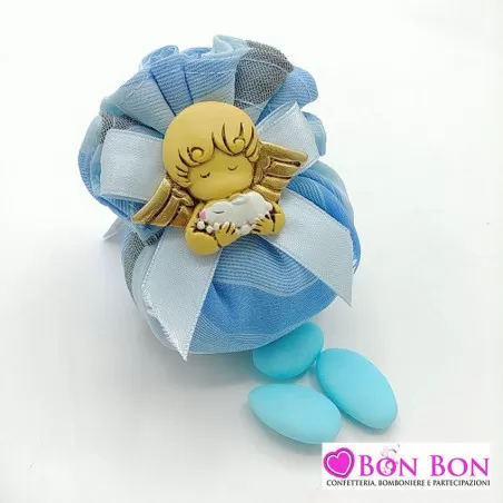 Sacchetto in offerta nascita e battesimo con magnete angelo - 1