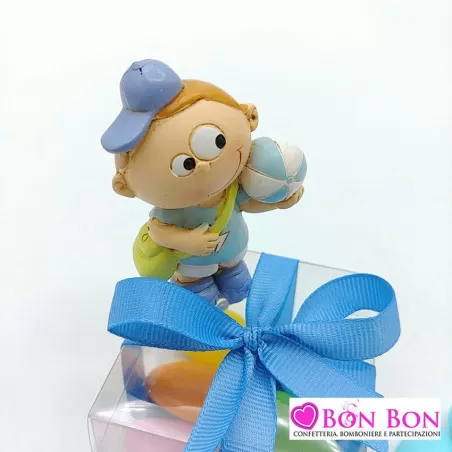 Bomboniera nascita e battesimo in offerta smorfiosetto celeste - 2