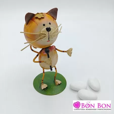 Bomboniera in offerta gatto cantante in metallo - 1