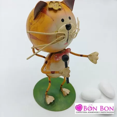 Bomboniera in offerta gatto cantante in metallo - 2