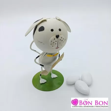 Bomboniera in offerta cane con osso in metallo - 1