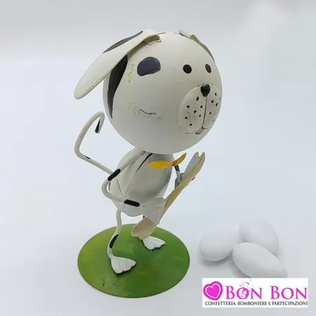 Bomboniera in offerta cane con osso in metallo - 2
