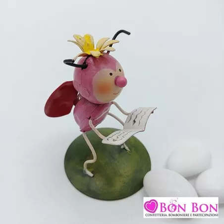 Bomboniera laurea in offerta coccinella con libro in metallo - 2