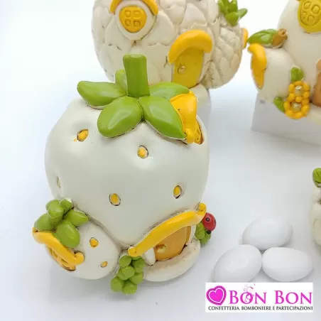 Salvadanaio casetta frutta assortiti in resina - 2