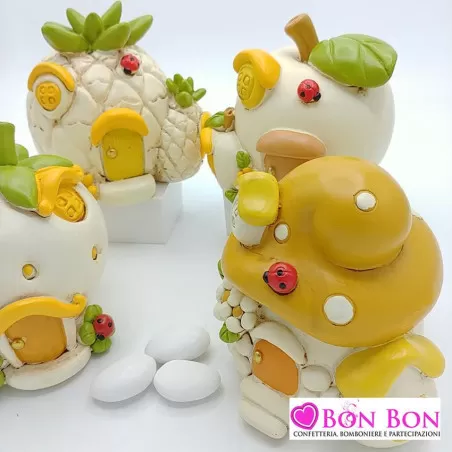 Salvadanaio casetta frutta assortiti in resina - 3