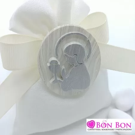 Sacchetto cotone panna con magnete bimbo prima comunione - 1