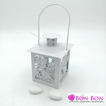 lanterna bianca con uccellino - 1