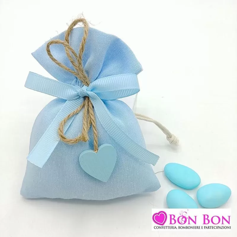 Sacchetto nascita e battesimo con applicazione cuore - 1