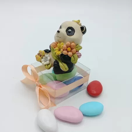 Bomboniera Nascita e Battesimo Panda Resina colorato Dedalo - 2