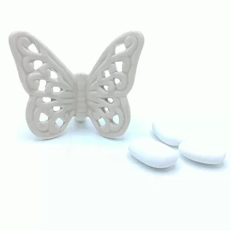 farfalla traforata porcellana tortora - 1