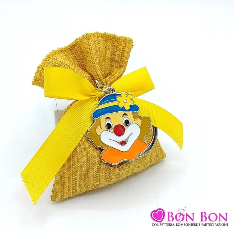 Sacchetto prima comunione in offerta colorato con portachiavi clown - 1