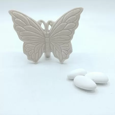 Farfalla in ceramica tortora - 1