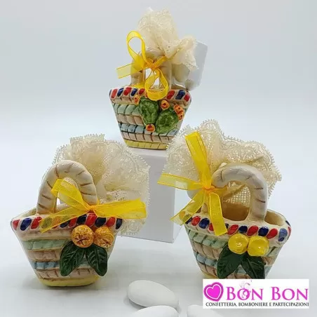 Bomboniera matrimonio tema siciliano coffa da appoggio - 1