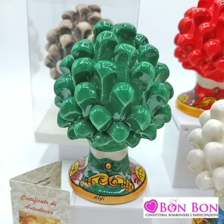 Bomboniera matrimonio tema siciliano pigna caltagirone con base decorata - 2