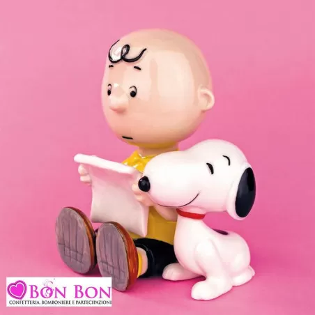 Bomboniera nascita e battesimo charlie brown e snoopy con libro - 1
