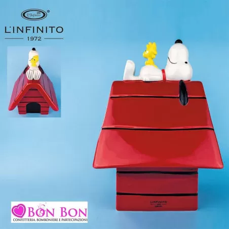 Bomboniera nascita e battesimo cuccia con snoopy e woodstock - 1