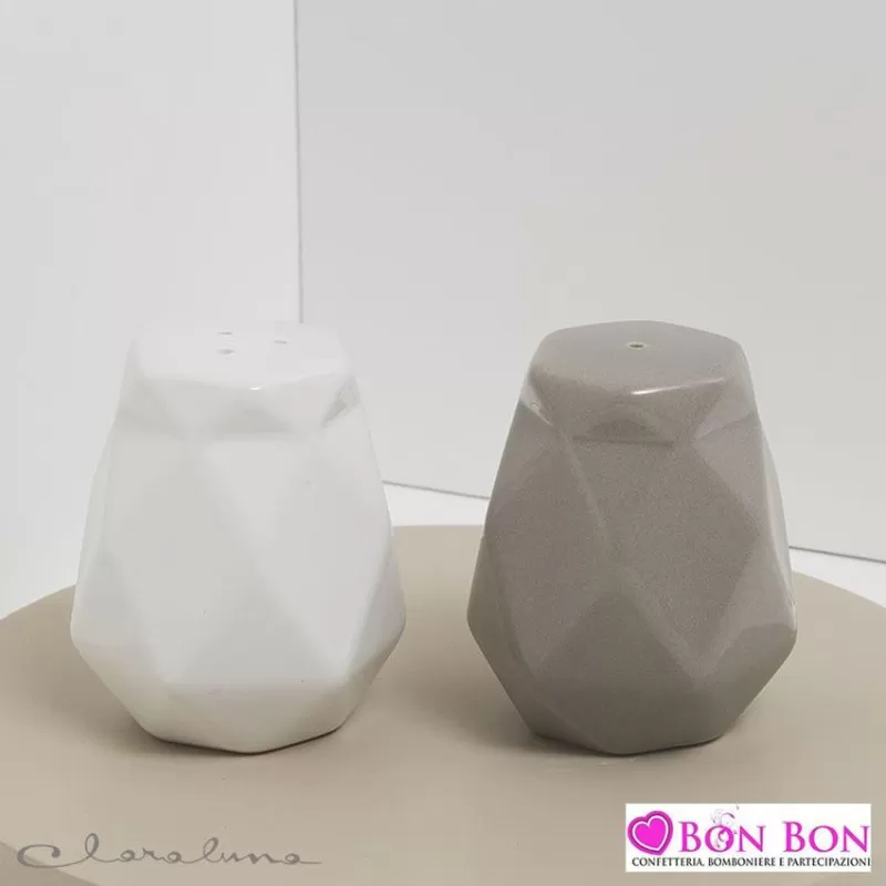 Bomboniera matrimonio claraluna 2021 sale e pepe bianco e tortora 21011 Claraluna - 1