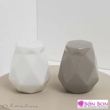 Bomboniera matrimonio claraluna 2021 sale e pepe bianco e tortora 21011 Claraluna - 1