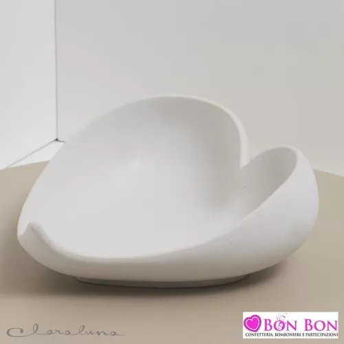 Bomboniera matrimonio claraluna 2021 piatto cuore bianco 21081 Claraluna - 1