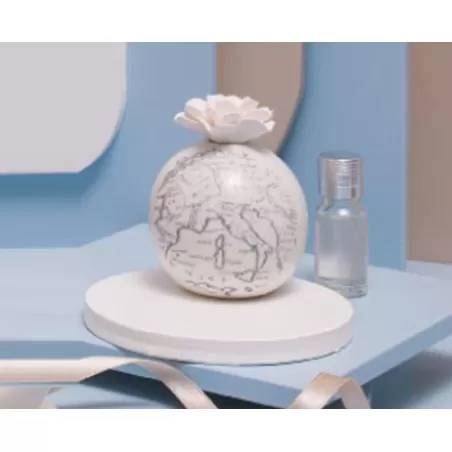 Bomboniera matrimonio claraluna 2021 profumatore mappamondo con fiore 21111 Claraluna - 2