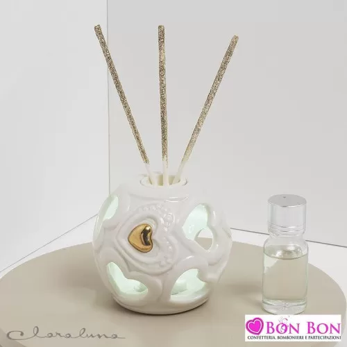 Bomboniera matrimonio claraluna 2021 profumatore sfera con cuori traforati 21121 Claraluna - 1