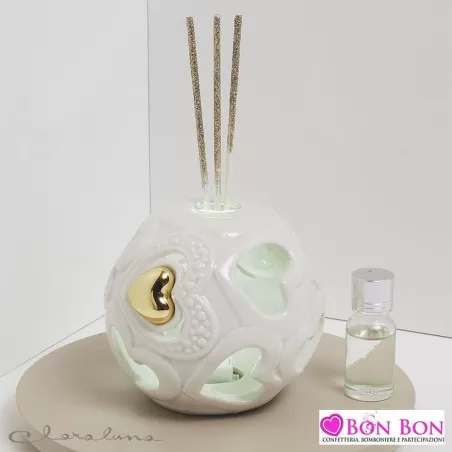 Bomboniera matrimonio claraluna 2021 profumatore sfera grande con cuori traforati 21122 Claraluna - 1