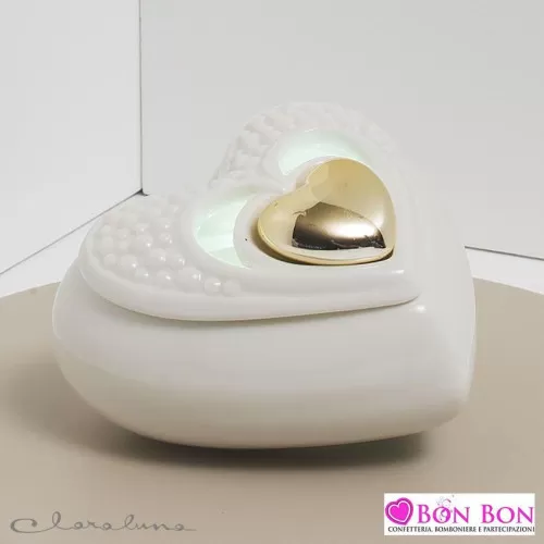 Bomboniera matrimonio claraluna 2021 scatola cuore led con cuore traforato 21124 Claraluna - 1