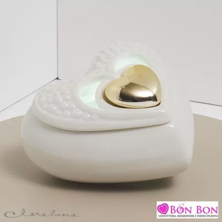 Bomboniera matrimonio claraluna 2021 scatola cuore led con cuore traforato 21124 Claraluna - 1