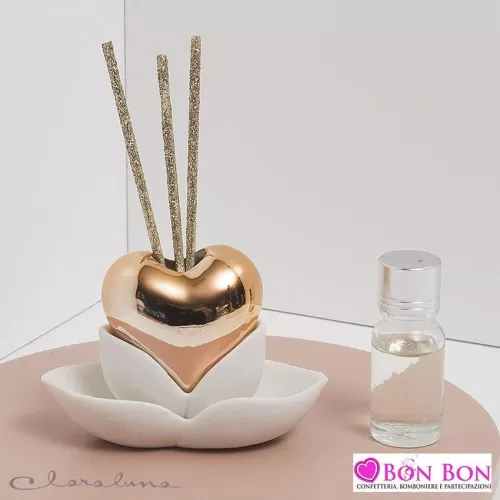 Bomboniera matrimonio claraluna 2021 profumatore cuore rame 21151 Claraluna - 1