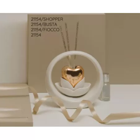 Bomboniera matrimonio claraluna 2021 profumatore cuore rame circolare 21154 Claraluna - 2