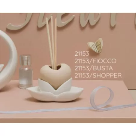 Bomboniera matrimonio claraluna 2021 profumatore cuore tortora 21153 Claraluna - 2