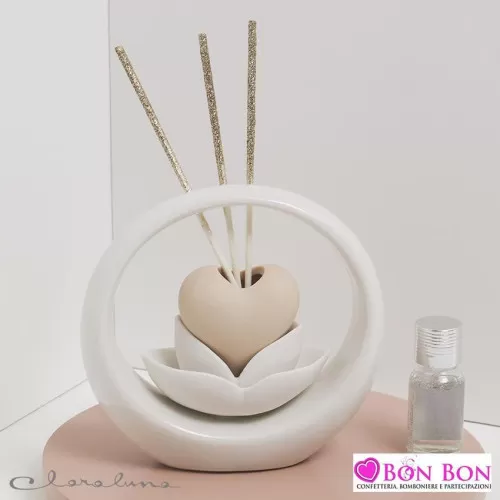 Bomboniera matrimonio claraluna 2021 profumatore cuore sabbia circolare 21156 Claraluna - 1