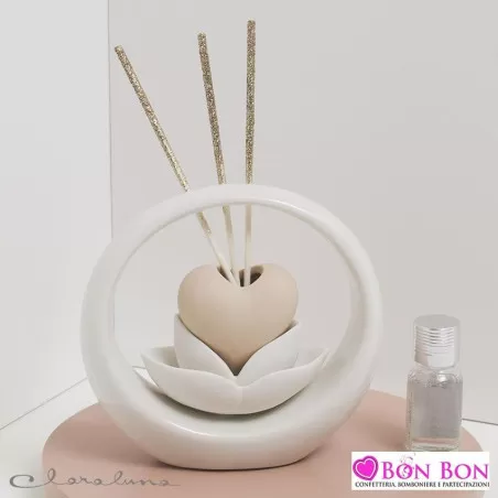 Bomboniera matrimonio claraluna 2021 profumatore cuore sabbia circolare 21156 Claraluna - 1