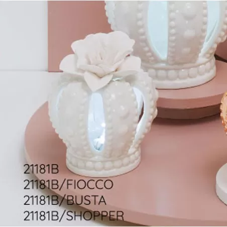 Bomboniera matrimonio claraluna 2021 profumatore corona bianca con fiore 21181B Claraluna - 2