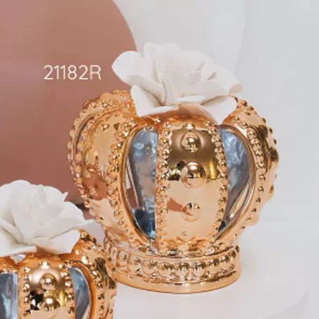 Bomboniera matrimonio claraluna 2021 profumatore corona rame grande con fiore 21182R Claraluna - 2