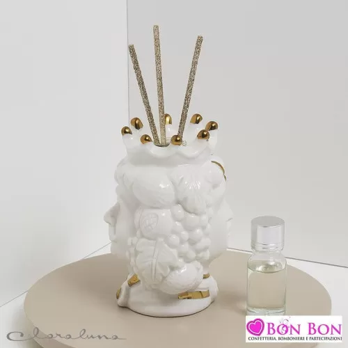 Bomboniera matrimonio claraluna 2021 profumatore testa di moro bianca bifacciale 21192 Claraluna - 1