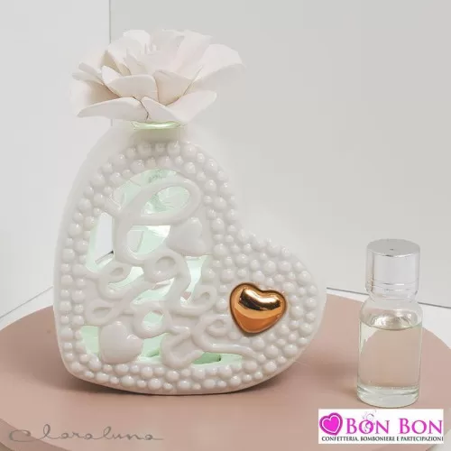 Bomboniera matrimonio claraluna 2021 profumatore cuore bianco love 21221 Claraluna - 1