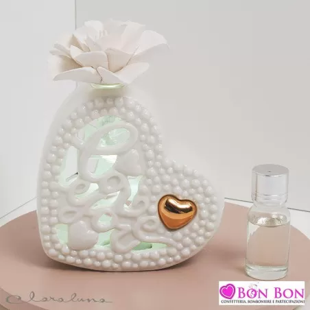 Bomboniera matrimonio claraluna 2021 profumatore cuore bianco love 21221 Claraluna - 1