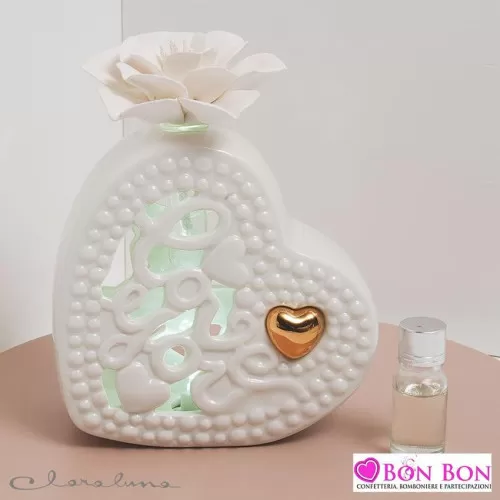 Bomboniera matrimonio claraluna 2021 profumatore cuore bianco love 21222 Claraluna - 1