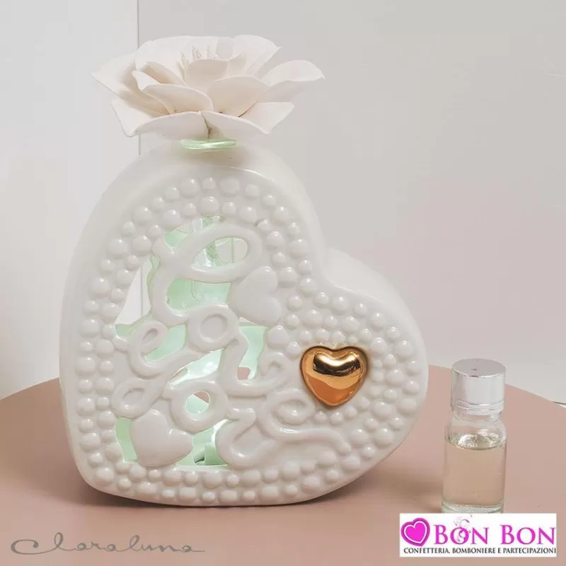 Bomboniera matrimonio claraluna 2021 profumatore cuore bianco love 21222 Claraluna - 1