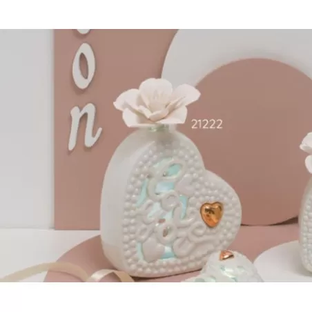 Bomboniera matrimonio claraluna 2021 profumatore cuore bianco love 21222 Claraluna - 2