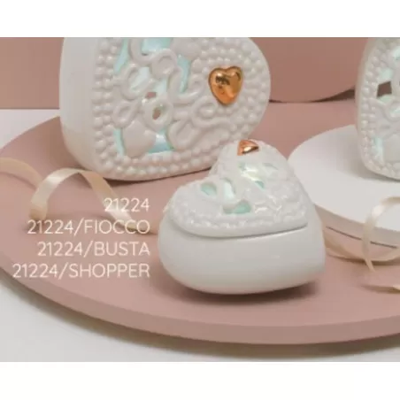 Bomboniera matrimonio claraluna 2021 scatola led cuore bianco love 21224 Claraluna - 2