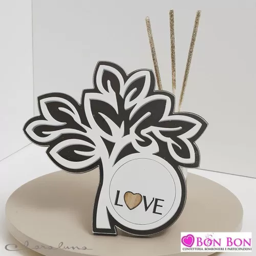 Bomboniera matrimonio claraluna 2021 profumatore con albero love 21647 Claraluna - 1