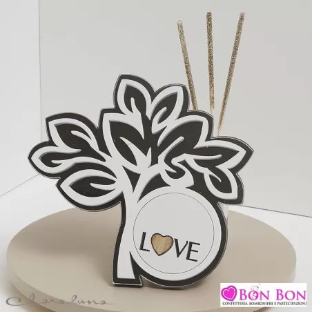 Bomboniera matrimonio claraluna 2021 profumatore con albero love 21647 Claraluna - 1