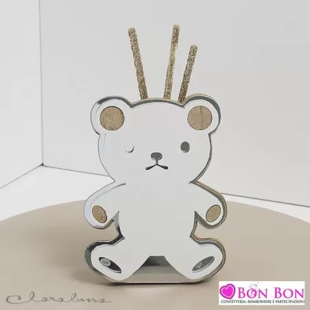 Bomboniera nascita e battesimo profumatore orsetto specchiato Claraluna - 1