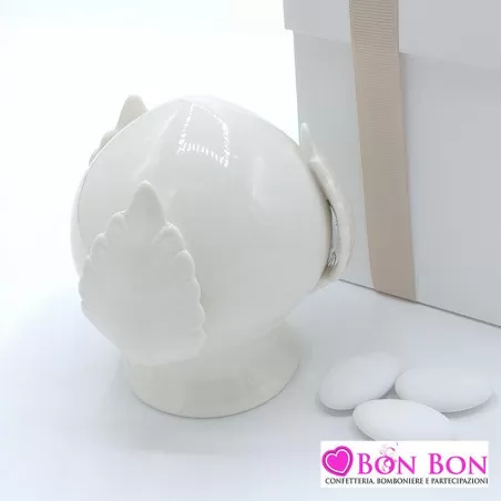 Bomboniera matrimonio pomo in porcellana bianco AD - 9